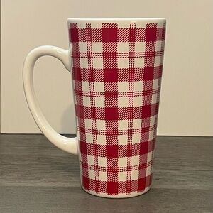 California Pantry Red White Gingham Ceramic Mug | Farmhouse Cottage | NWOT